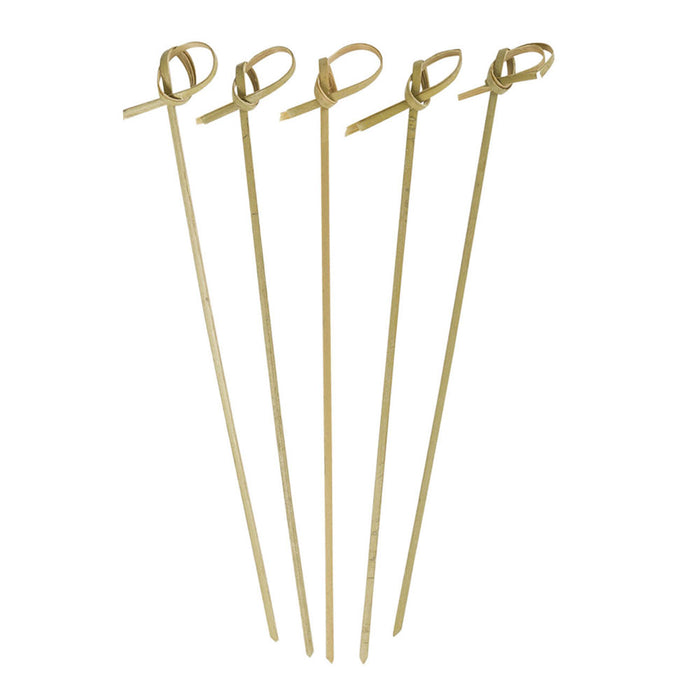 100 Ct Natural Bamboo Knot Picks 7" Wooden Skewer Food Party Cocktail Appetizer