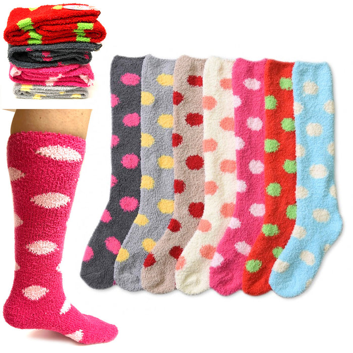 12 Pairs Fuzzy Socks Women Girl Long Knee High Winter Cozy Slipper Warm Lot 9-11