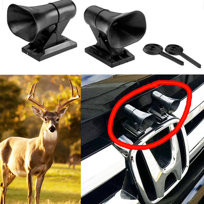 2PC Ultrasonic Deer Warning Whistles Animal Wildlife Alert Device Car Safety New