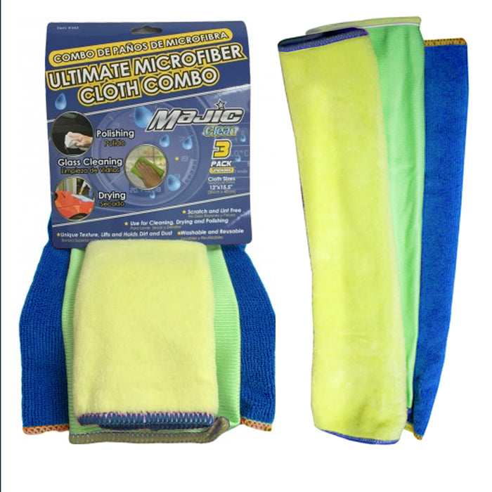 3 Pc Microfiber Drying Cloth Cleaning Wipe Detail Wash Car Vehicle Washing Pad