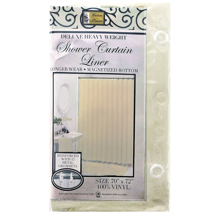 1 Pc Beige Magnetized Shower Curtain Liner Heavy Duty Anti Residue Vinyl 70"X72"