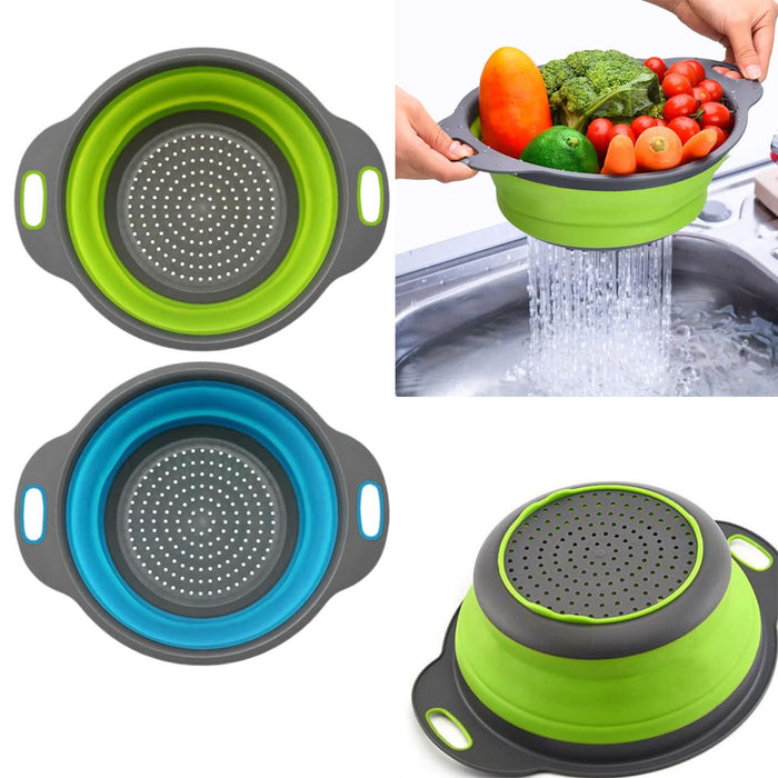 1 Pc Round Collapsible Strainer Colander Folding Rinse Pasta Straining Drainer