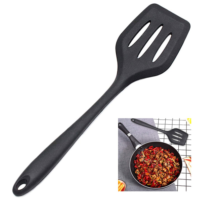 1 Silicone Turner Slotted Heat Resistant Kitchen Non Stick Utensil Spatula 12"