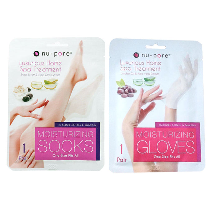 2 Pack Set Moisturizing Socks Hand Skin Gloves Beauty Spa Nail Therapy —  AllTopBargains