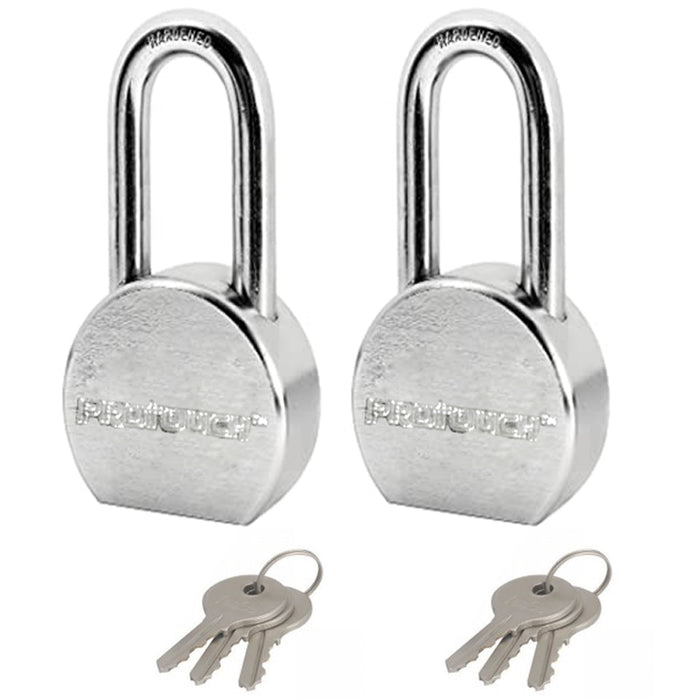 2 Pc Heavy Duty Solid Steel Padlock Lock Hardened Locker Gym Bike School Travel