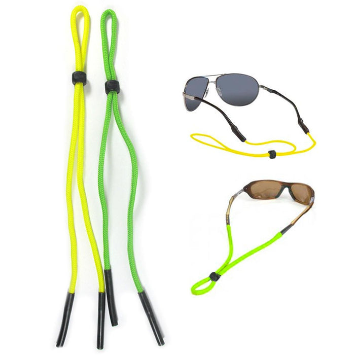 2 Sunglasses Glasses Retainers Braided Lanyard Cord Neck Strap Nylon String Neon