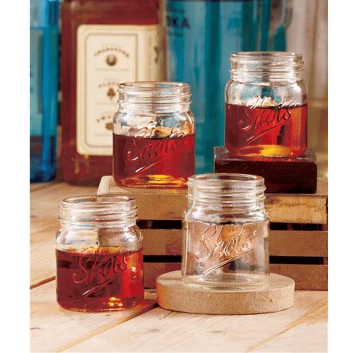 Set Of 10 Jar Shot Glasses Mini Mason Design 3 Oz Whiskey Moonshine Party Glass