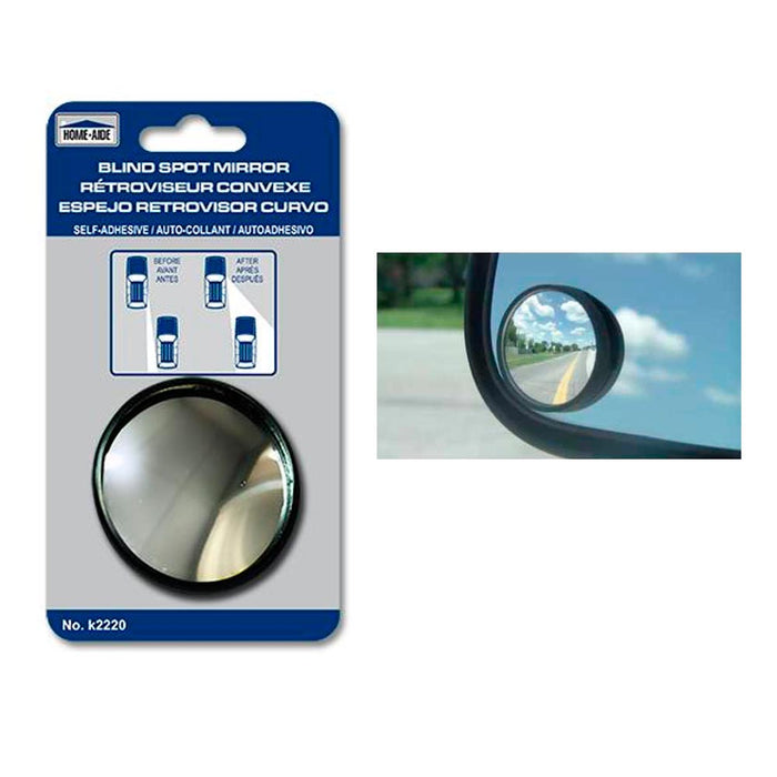 2 Car Side View Convex Mirror 2" Wide Rear Blind Spot Stick On Anti Glare Safety