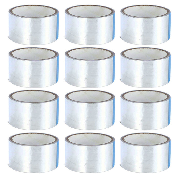 12 Pc Silver Aluminum Foil Tape Heat Insulation Ducts Seal Patch Adhesive 1.88"W