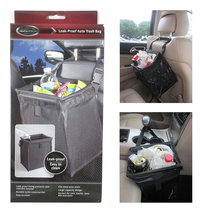 Auto Trash Bag Car Can Litter Garbage Leak Proof Bin Headrest Wastebasket Holder