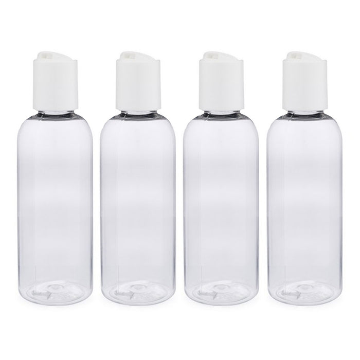 4 Pk Clear Empty Travel Bottles Containers TSA  Refillable Shampoo Lotion 2.87oz