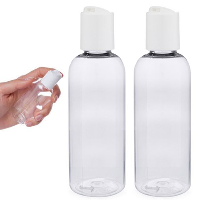 2 Pk Travel Clear Empty Bottles Refillable Containers TSA Shampoo Lotion 2.87oz