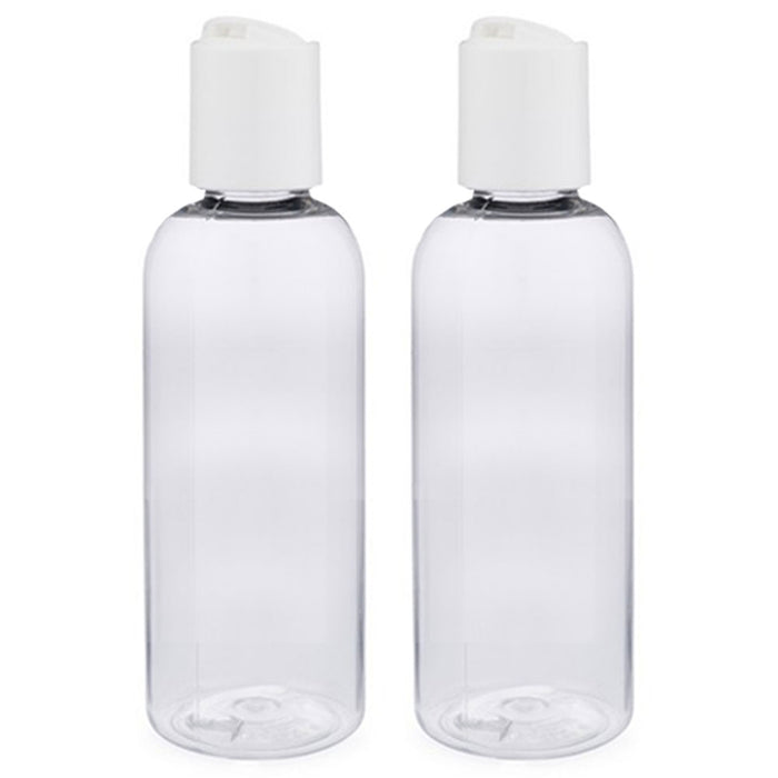 2 Pk Travel Clear Empty Bottles Refillable Containers TSA Shampoo Lotion 2.87oz