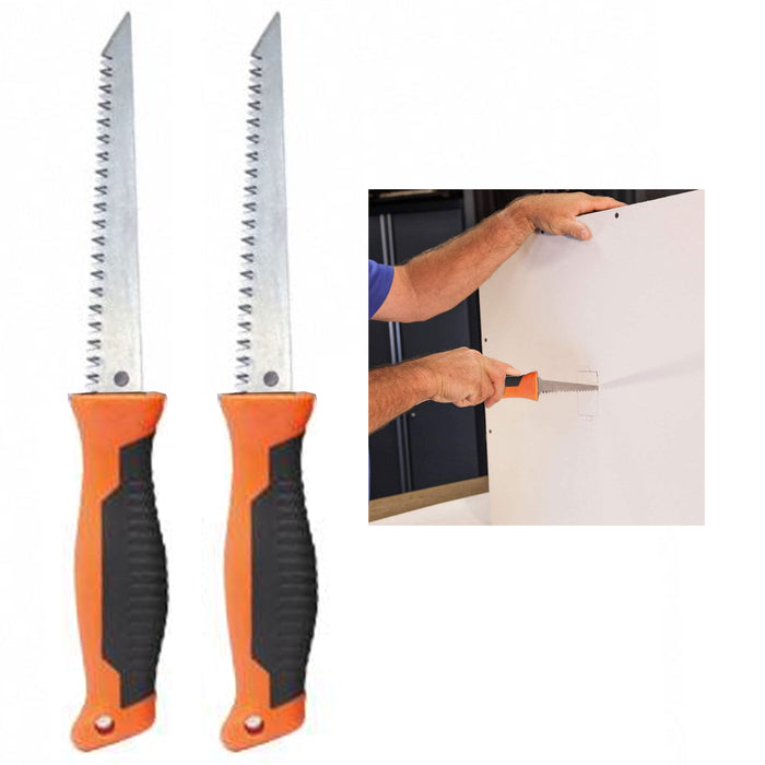 2 Pc 12" Utility Wallboard Drywall Hand Jab Saw Confirm Rubber Grip Handsaw