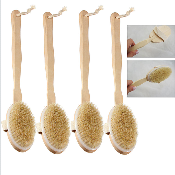 4 Shower Brush with Soft Bristles Bath Long Handle Back Scrubber Body Exfoliator