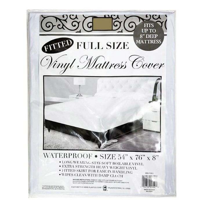 Full Size Bed Mattress Cover Plastic White Waterproof Bug Protector Mites Dust