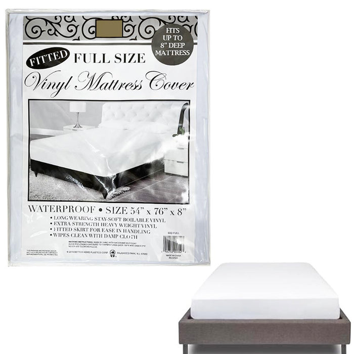 2 Full Size Bed Mattress Cover Plastic White Waterproof Bug Protector Mites Dust