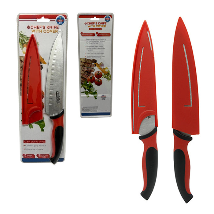 Chef's Knife Sheath Cover Stainless Steel Blade Fruit Vegetable Herbs Meat 12.6"