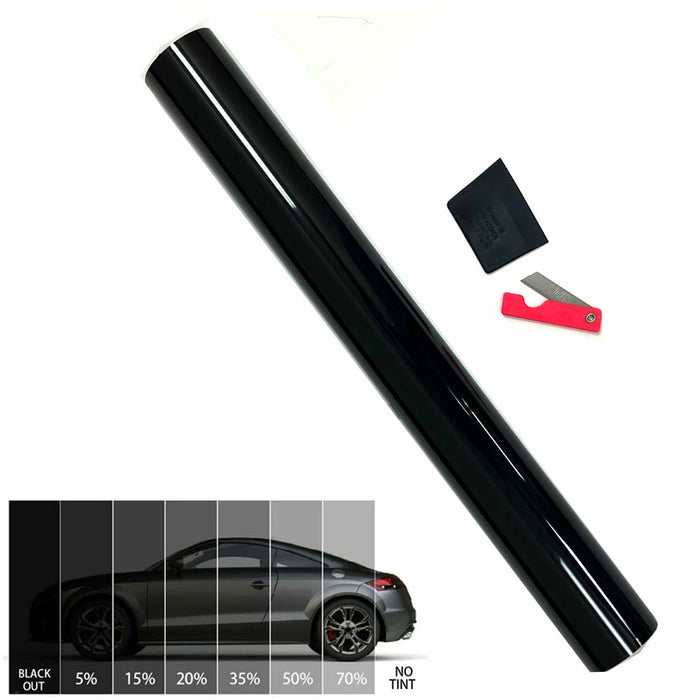 4 Pk Uncut Window Tint 3% Super Dark Black Film Privacy Home Car Heat Shade 10ft