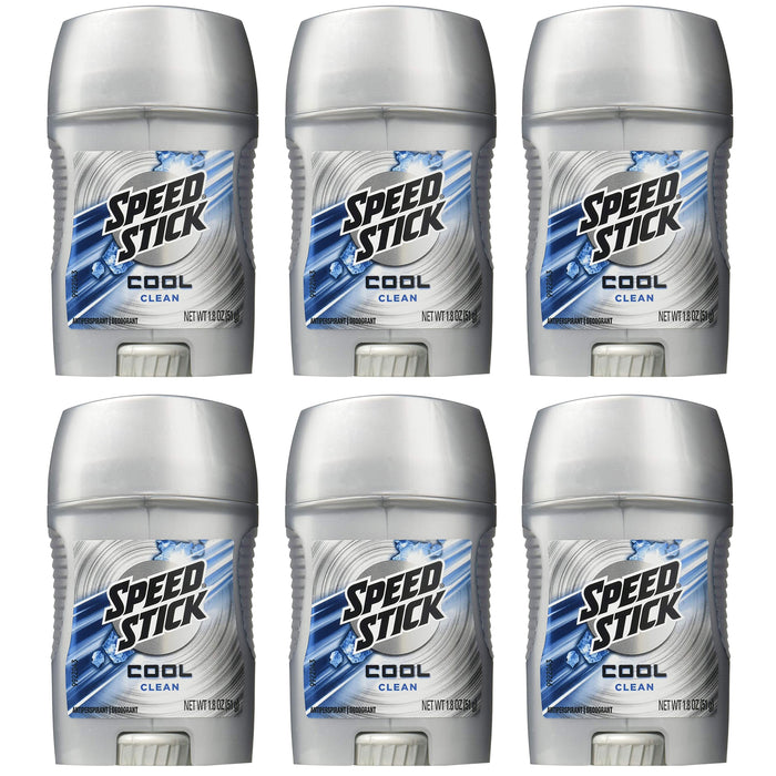 6 Pack Antiperspirant Speed Stick Deodorant Cool Clean Scent Men Sports 1.8 oz