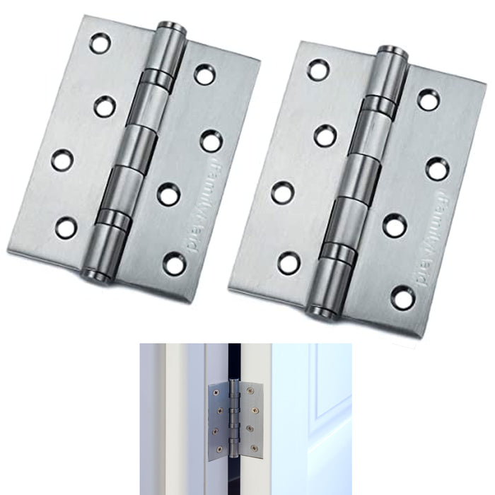 18 Door Hinge Heavy Duty Satin Nickel Interior Hardware Corner Silver 4" 2.5MM