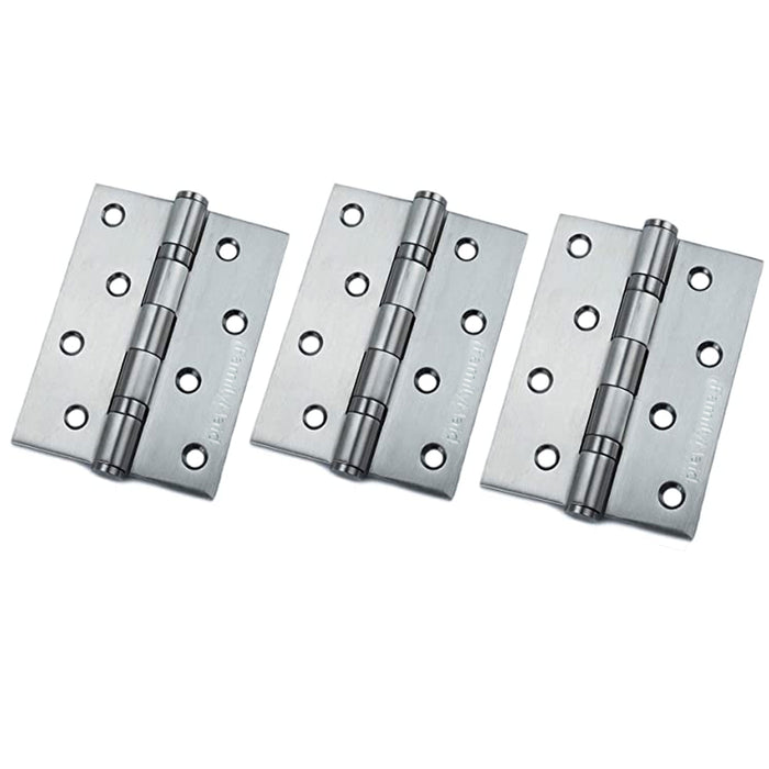 3 Pack Heavy Duty Hardware Interior Door Hinge Silver Square Corner 4 Inch 2.5MM