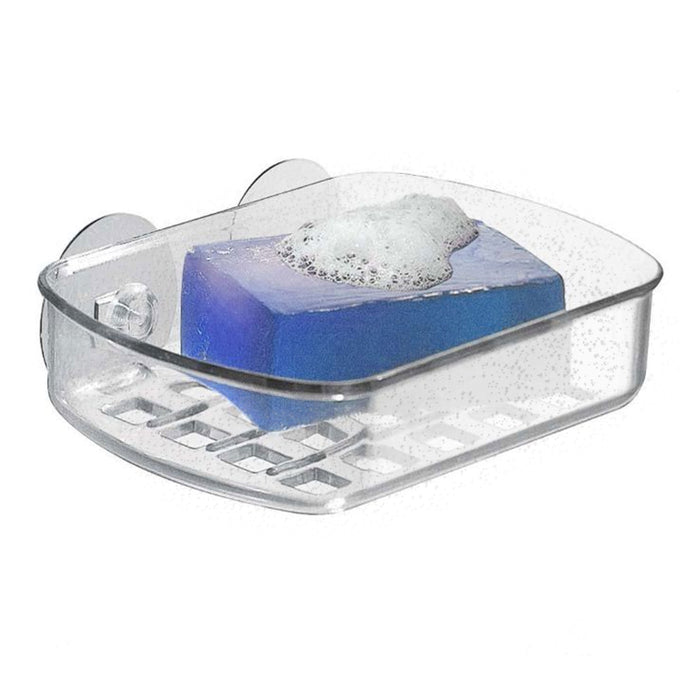 2 Pc Soap Dish Suction Wall Holder Bathroom Cup Sponge Basket Tray Sink Glitter