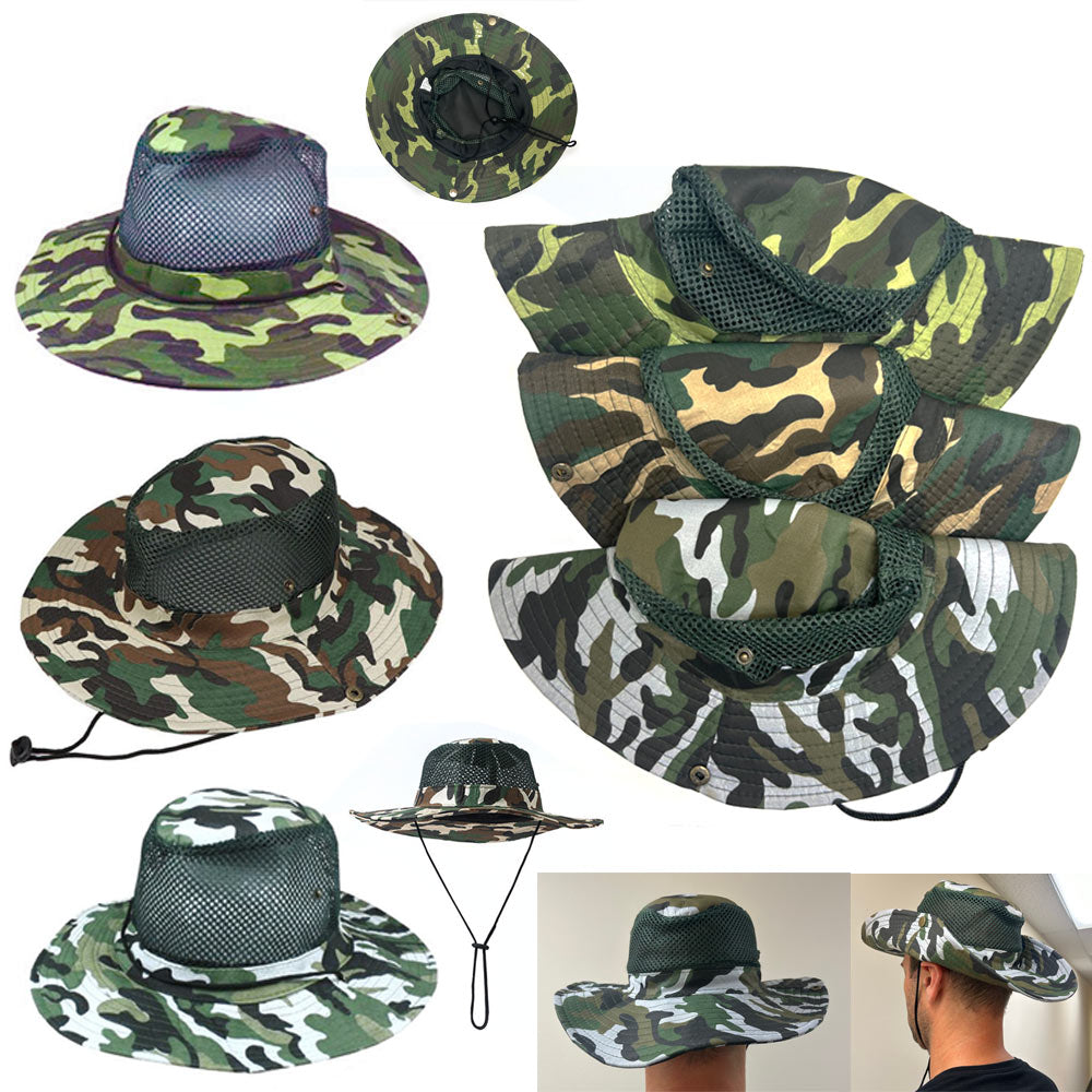 4 Pc Outdoor Boonie Bucket Hat Army Military Camo Fishing Hunting