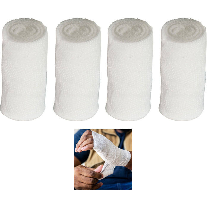 4 Gauze Bandage Wrap Dressing Rolls Self Adhesive Rolled Medical Stretch 3 Inch