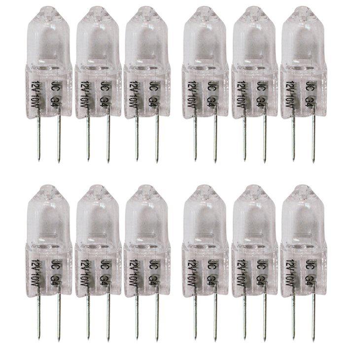 12 pcs Halogen JC Type Light Bulb G4 Base 12V 10W Lamp Base i Pin Clear Save New