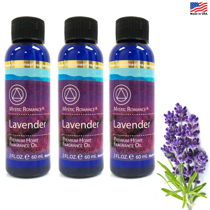 3 Lavender Scent Fragrance Oil Aroma Therapy Diffuse Burner Air Purify Home 2oz