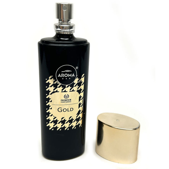 Luxury Car Air Freshener Perfume Gold Scent Odor Eliminator Absorber Spray 50ml