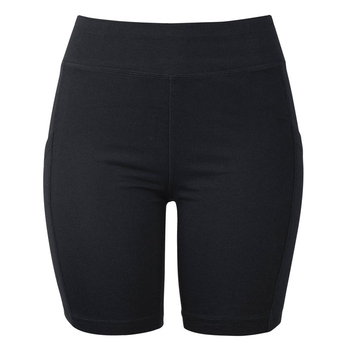 2 Women's Athletic Leggings Shorts w/ Pockets Yoga Running Exercise Gym Black L