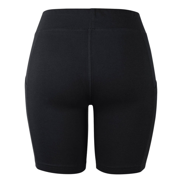 3 Women's Biker Leggings Shorts w/ Pockets Yoga Sports Running Exercise Black M