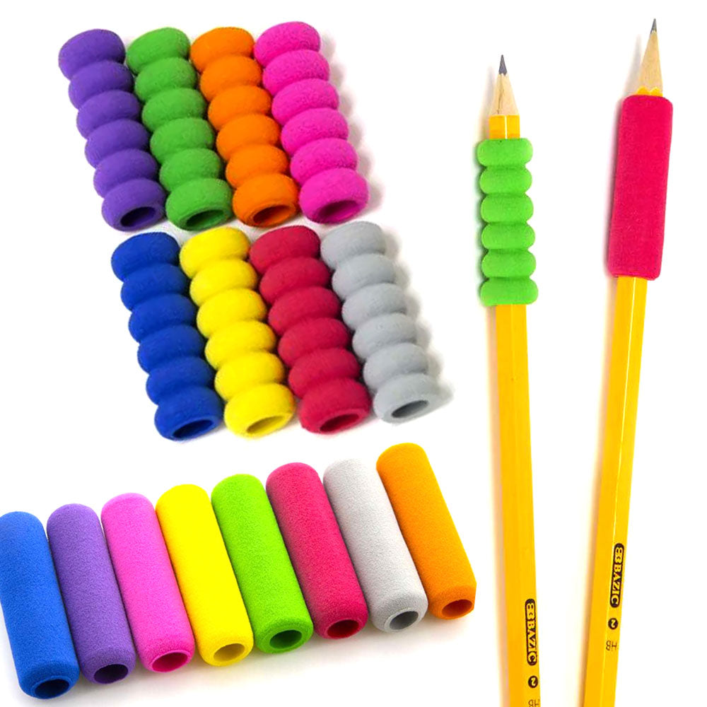 Foam Comfort Grips for Pen Pencil Diamond Painting Pens Soft Ergonomic Set  of 5 Rainbow Colors