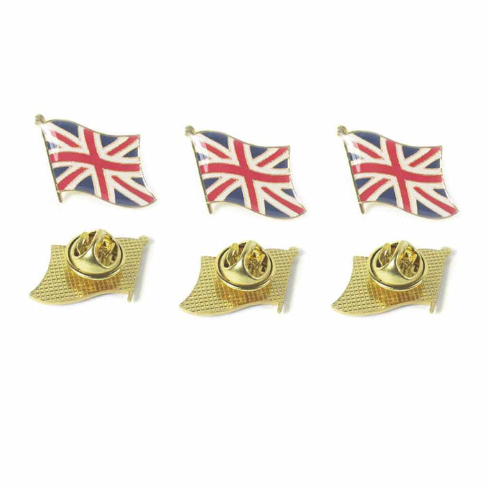 3 Pc UK British Flag Lapel Pin Great Britain England Pinback Hat National Badge