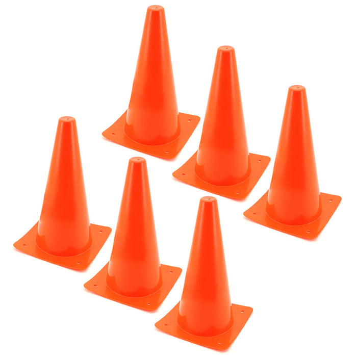 6 High Visibility Orange Safety Cones 12" Traffic Parking Sports Training Marker