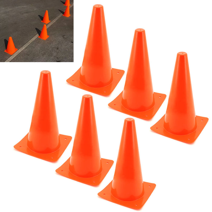 6 High Visibility Orange Safety Cones 12" Traffic Parking Sports Training Marker