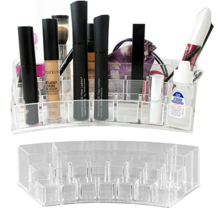 1pc Desktop Plastic Compartment Organizer Box For Cosmetic Storage