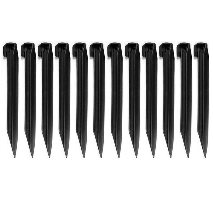 12 Pc Heavy Duty Plastic Tent Nails Pegs Garden Stakes Anchor Picnic Camp Tarp