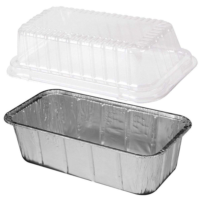 10 Aluminum Foil Loaf Pan Lids Disposable Oblong Baking Bread Tins Container 2LB