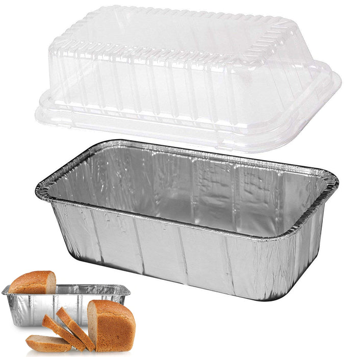 60Pc 2Lb Aluminum Loaf Pans Baking Disposable Tin Container With Lid Bread Mold