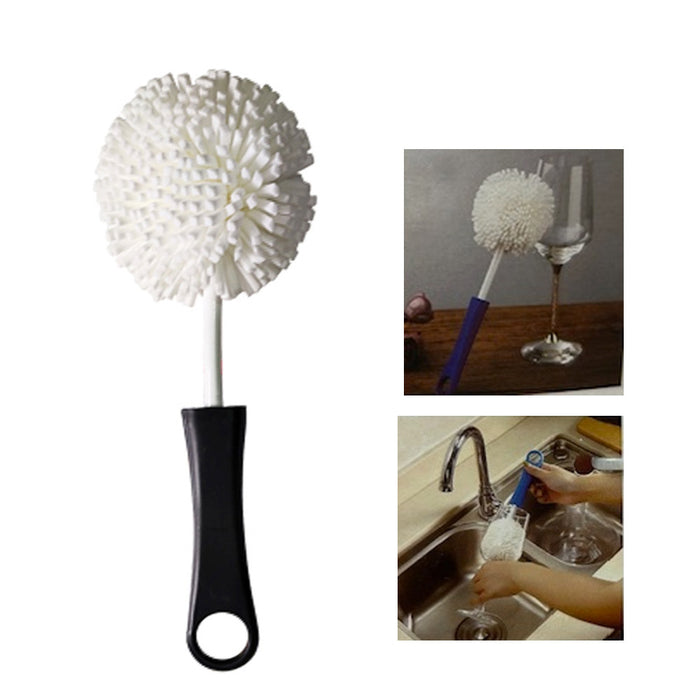 2 Foam Wine Glass Cleaner Brush Bottle Cleaning Non-Scratch Soft Foam Bristles