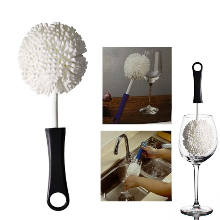 1 X Foam Bottle Brush Wine Glass Bottles Ports Dish Cleaner Non Scratch Bristle