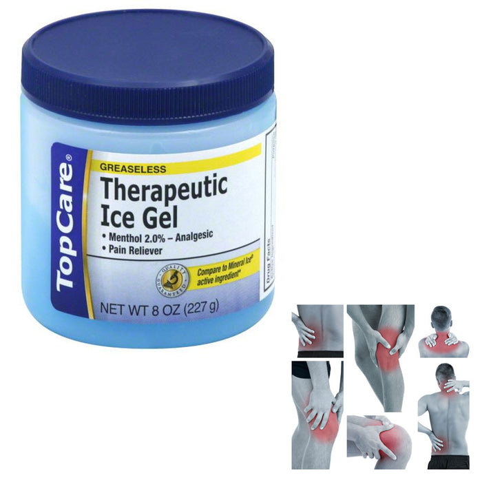 Ice Pain Relief Gel Cream 8oz Headache Sore Muscle Workout Menthol Rub Analgesic