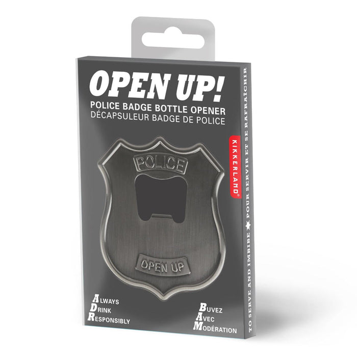 Open Up Police Badge Bottle Can Opener Steel Fun Parties Beer Cap Soda Bar Gift