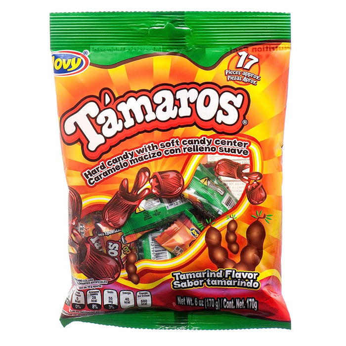 34 Pc Tamaros Tamarindo Caramelo Hard Chewy Candy Dulce Filled Mexican Chili 2Pk