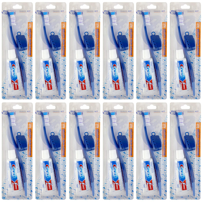 12 Packs Toothbrush Cover Travel Kit Crest Toothpaste Toiletry Compact Portable