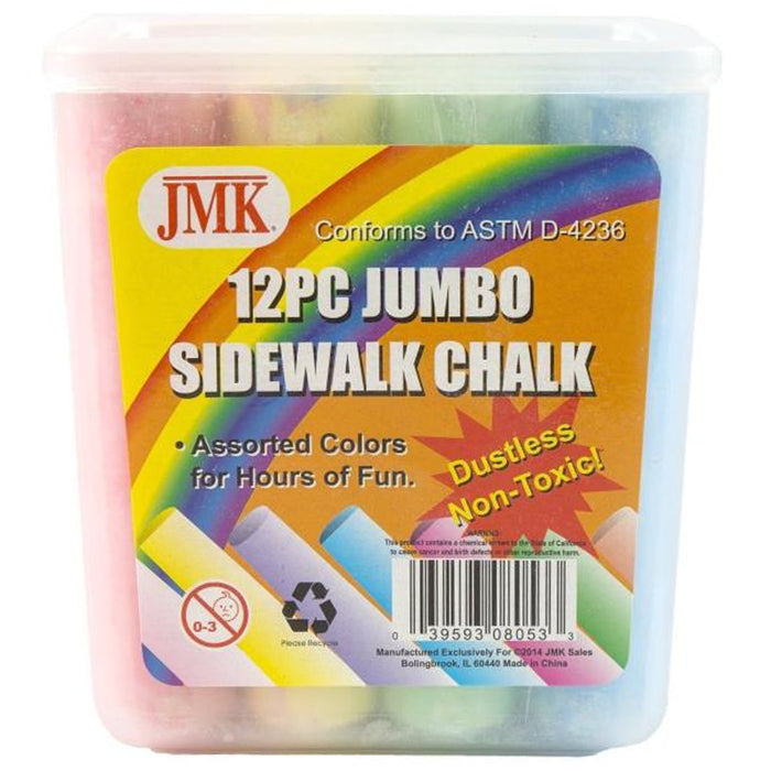 24 Jumbo Washable Chalks Sticks Set Non-Toxic Sidewalk Chalk Outdoor Playground