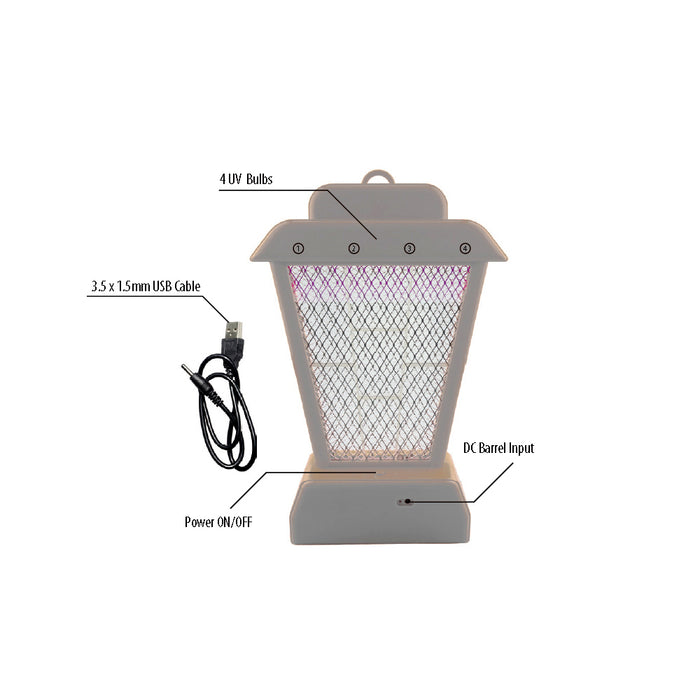 New Insect Mosquito Bug Zapper UV Light Fly Pest Bug Trap Lamp Killer Grey